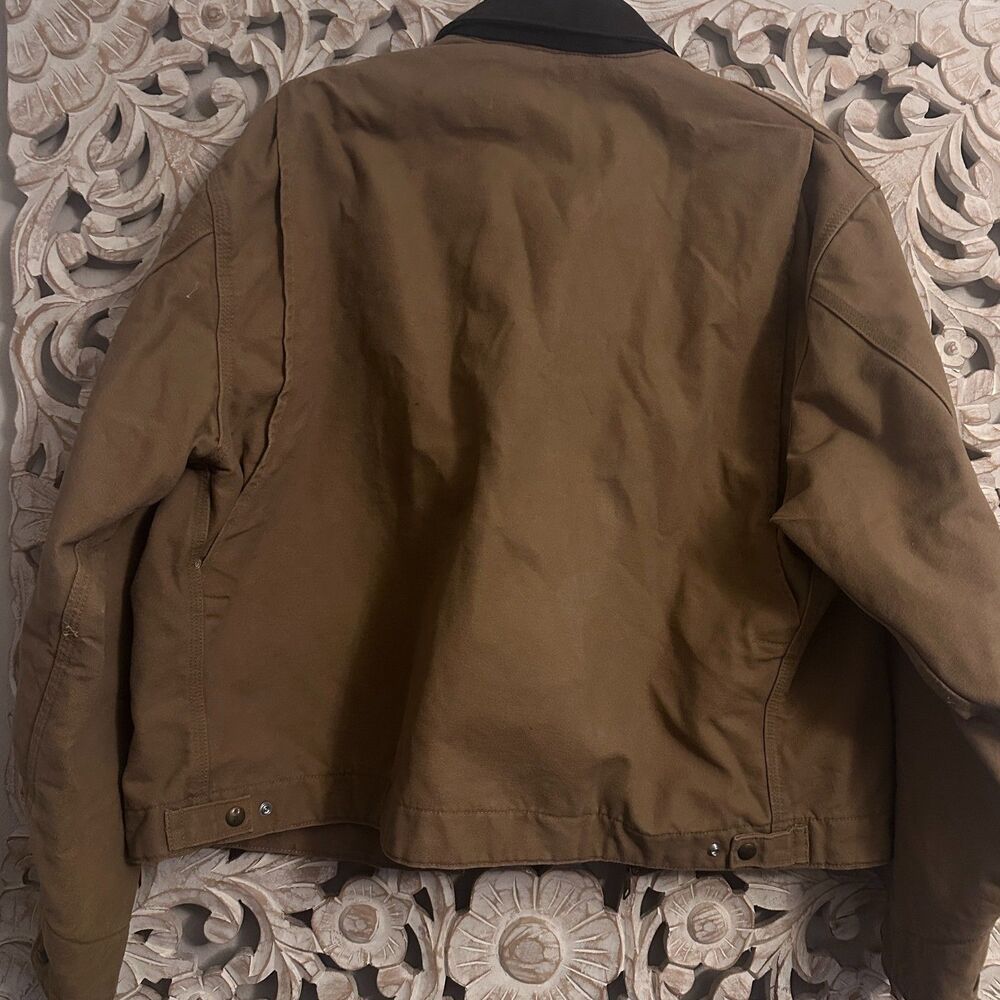 Y2K Vintage 2003 Carhartt J97 CML Sandstone Detroit Cropped Jacket 2XL Reg - Picture 8 of 16
